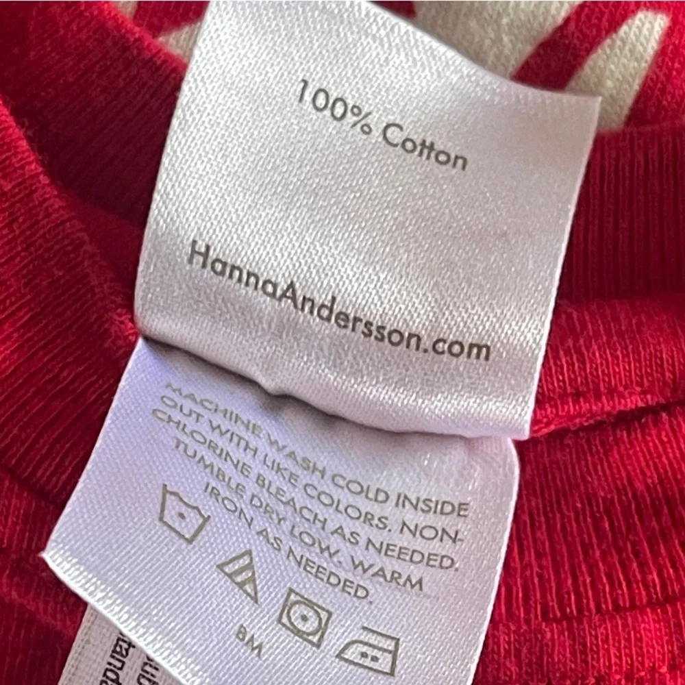 0-3m Hanna Andersson 2 Piece Reindeer Jumper and Red Shirt Baby Set